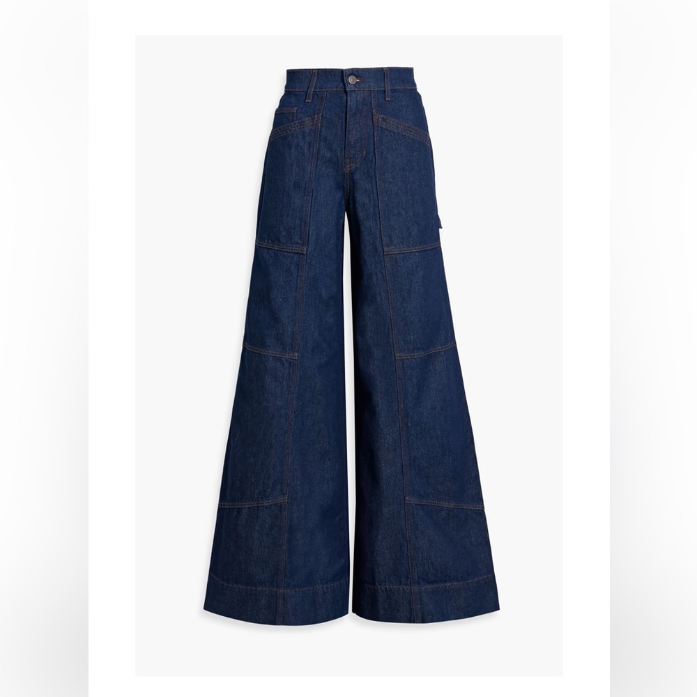 Veronica Beard Freddy High Rise Extra Wide Leg Jeans in Indigo
